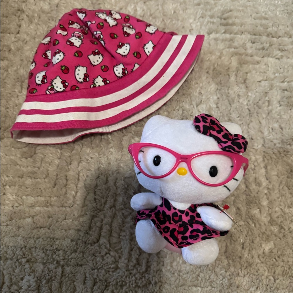 Ty Plush with Pink Glasses and Leopard Print Bow